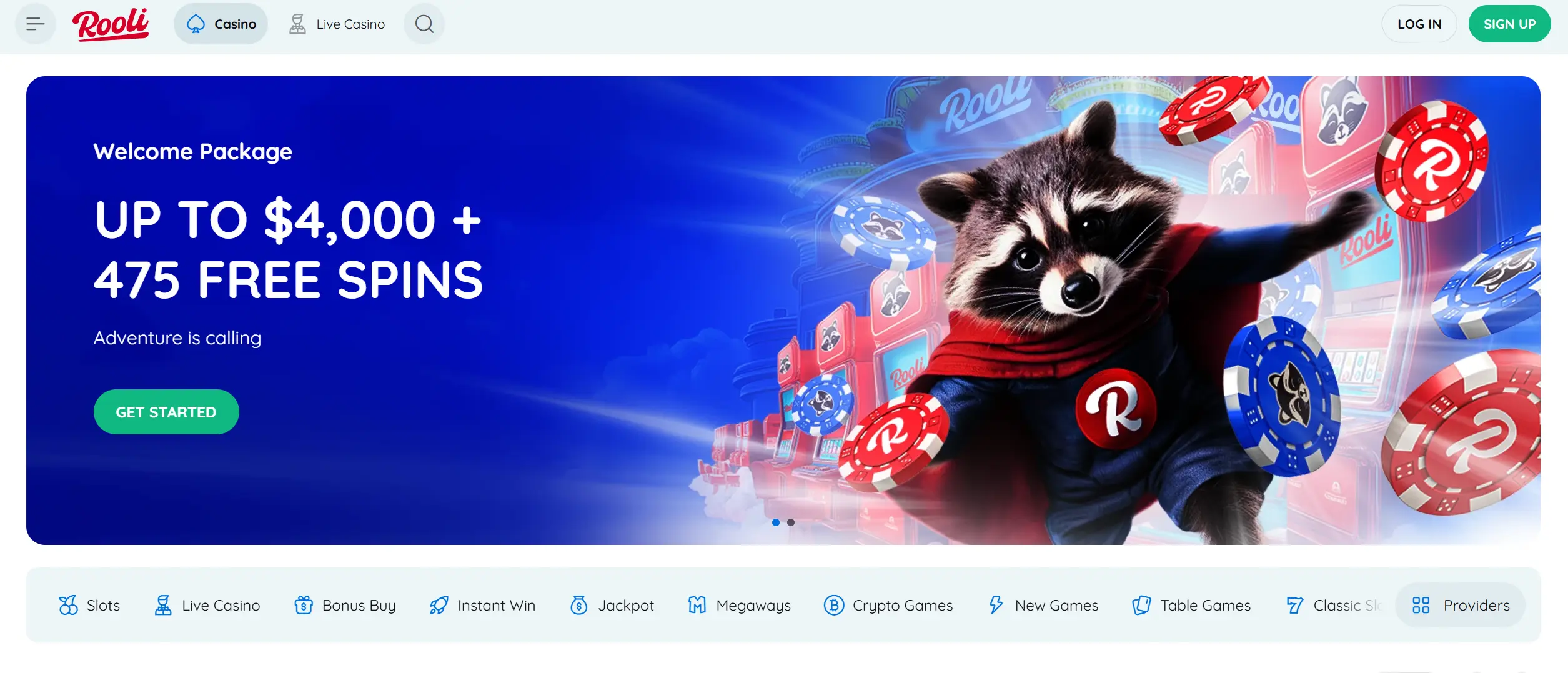 rooli home page screenshot